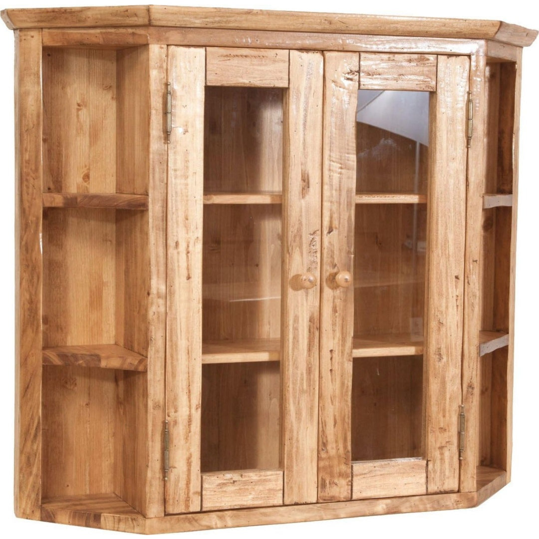 Mobile vetrina in legno massello con vetro bianco