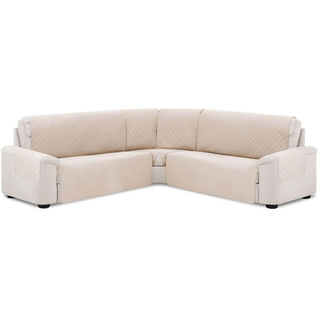 Divano confortevole Lanovenanube Copridivano Angolare Imbottito Mallorca beige