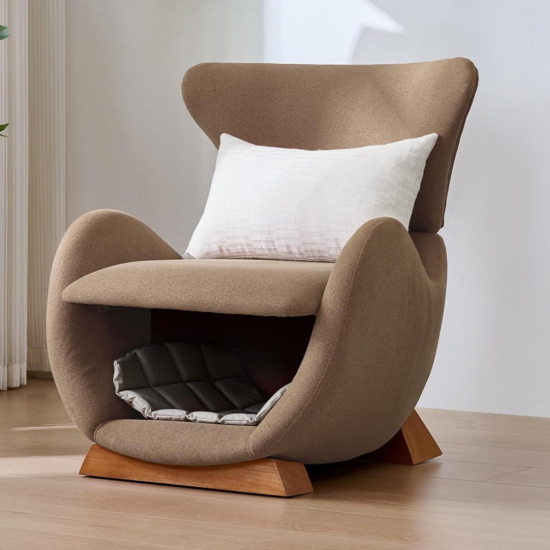 Seduta lounge con ante in legno massello nero