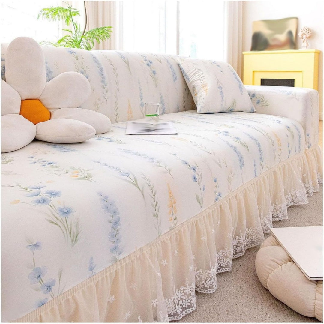 Divano confortevole Copridivano Elasticizzato Divano Tessuto Silk nero