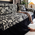 Seduta imbottita rivestimento in tessuto stile vintage nero