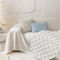 Seduta imbottita con illuminazione LED rivestimento in tessuto beige