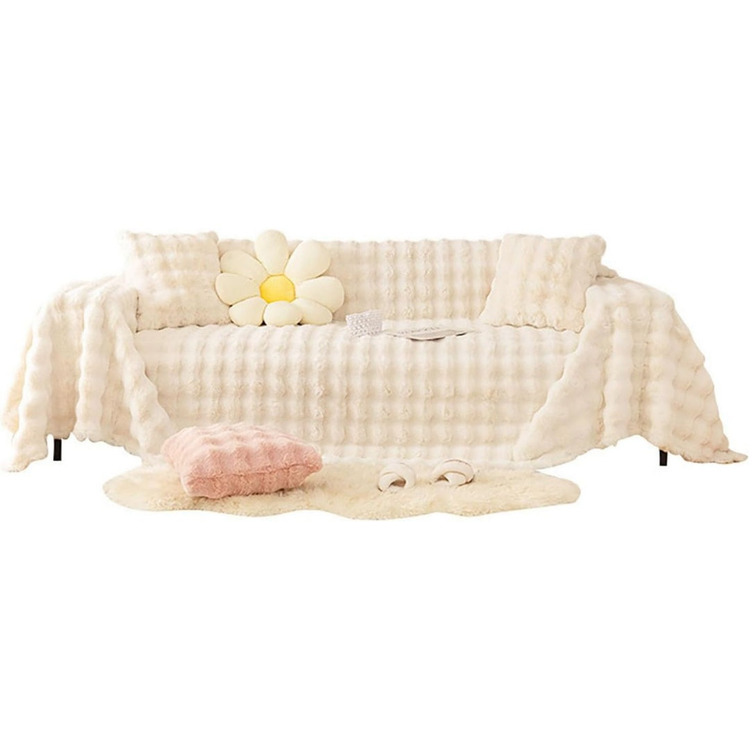 Seduta imbottita Copridivano Asciugamano Divano Copridivano Peluche,Copridivano beige